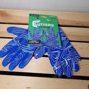 Cutters Football Youth Super Sticky Grip Game Day Receiver Gloves - YL/YXL NWT
